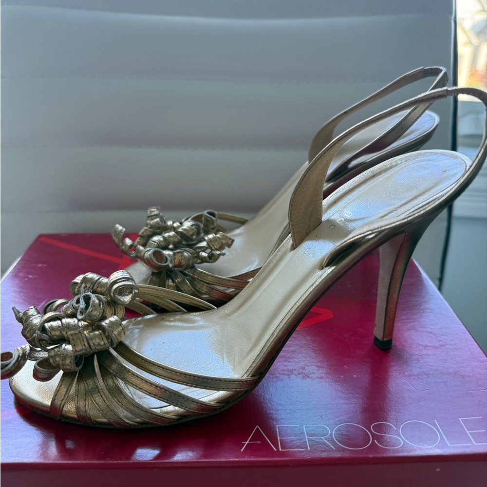 Kate Spade Gold Strappy Heels